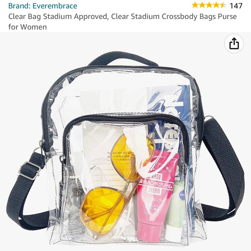 Clear Concert Stadium Approved Crossbody Purse